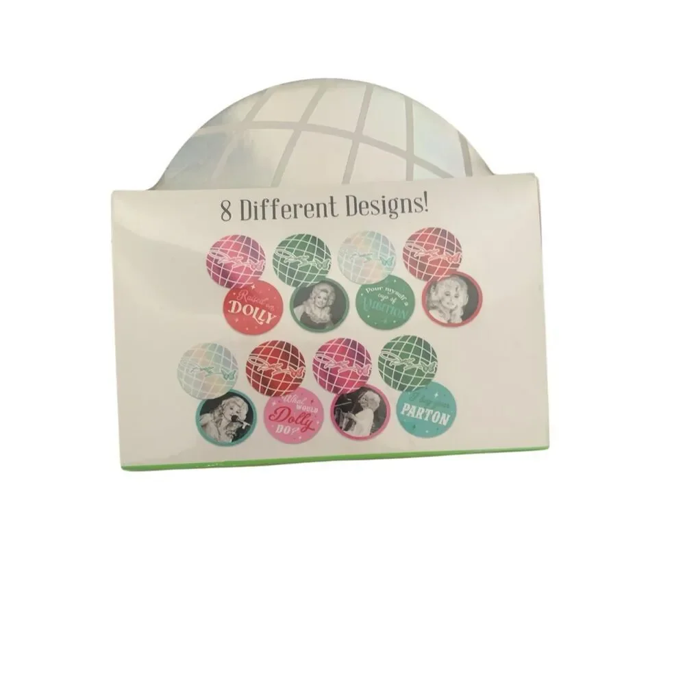 Dolly Parton Coasters, Set of 8 Round Double Sided , New
